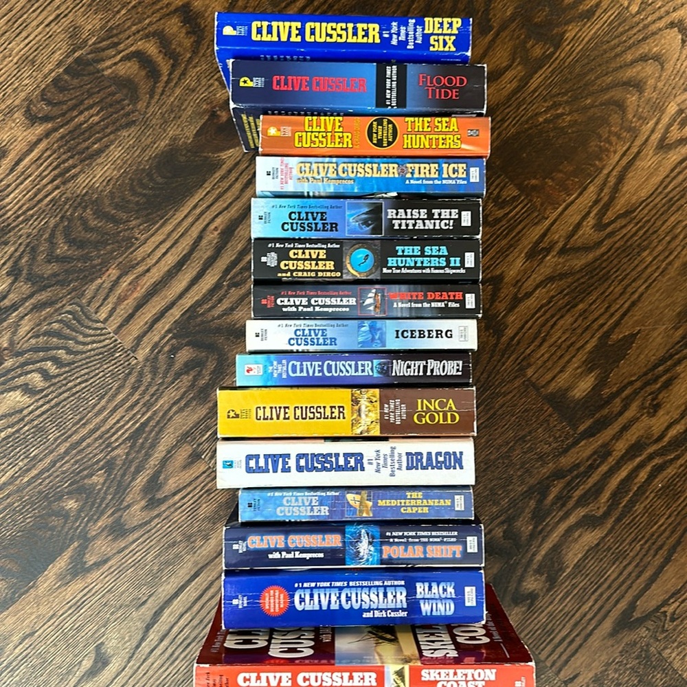 15 Softcover Clive Cussler Book OR YOUR Choice at $1/each